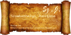 Szombathelyi Jusztina névjegykártya